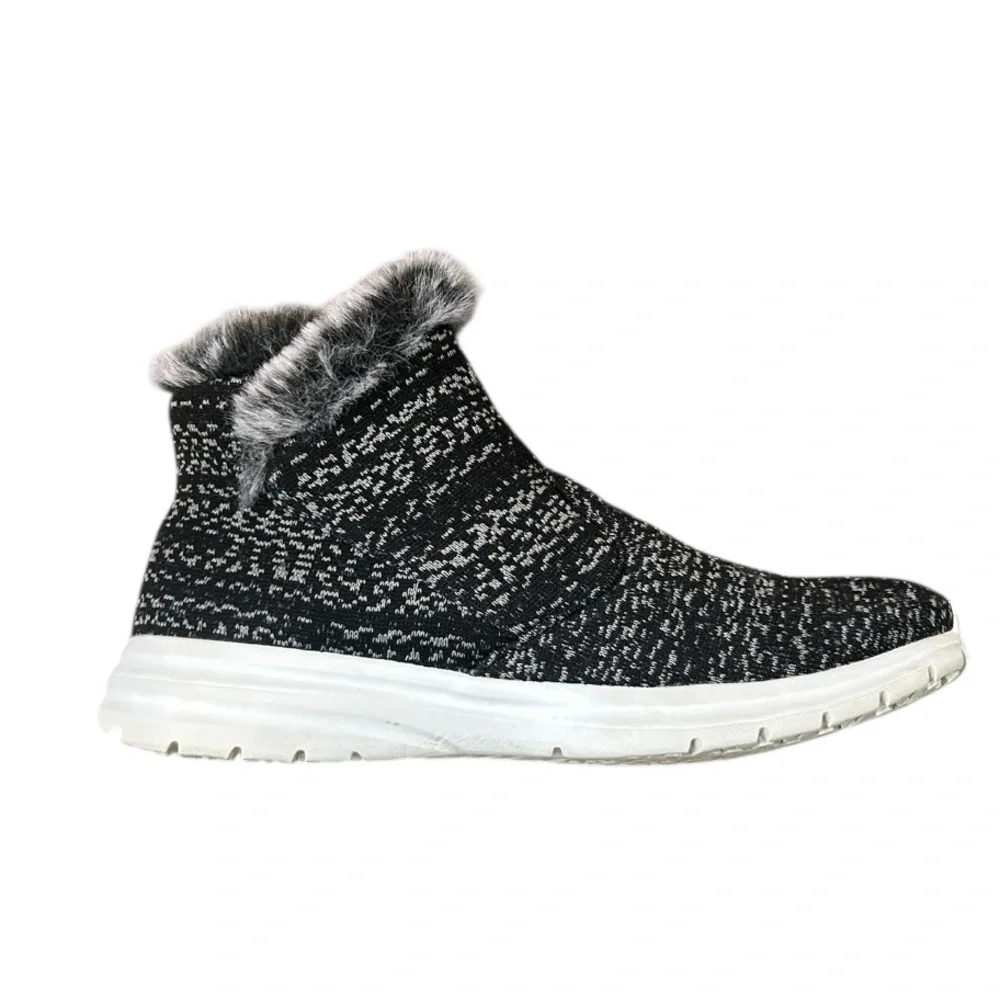 Telic Apres-Ski Recovery Comfort Boot Granite Gray Ankle High Top Faux Fur Sz 8